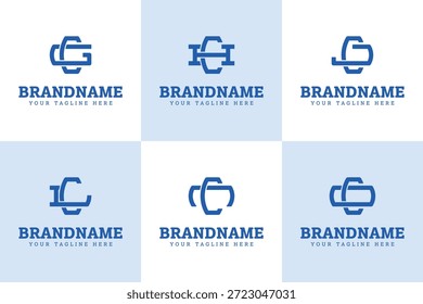 Letters CG CH CJ CL CN CO Monogram Logo Set, for GC HC JC LC NC OC initials