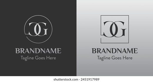 Letters CG In Circle and Square Logo Set, for business with CG or GC initials