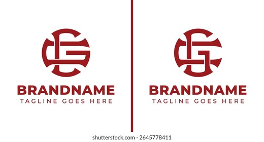 Letras CG y GC Monogram Logo, adecuado para negocios con iniciales CG o GC