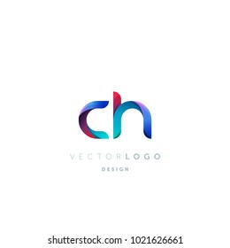 Letters CH, C & H logo, multi colour letters icon vector template.
