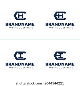 Lettres CH CI EH EI Logo monogramme hexagonal, pour les affaires avec les initiales HC IC HE IE