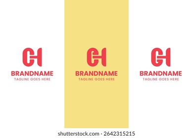 Letters CH EH GH Monogram Logo Set, for business with CH HC EH HE GH HG initials