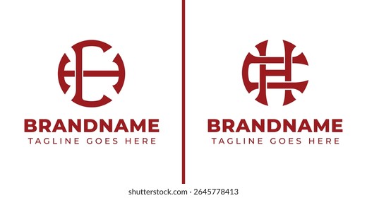 Letters CH and HC Monogram Logo, suitable for business with CH or HC initials