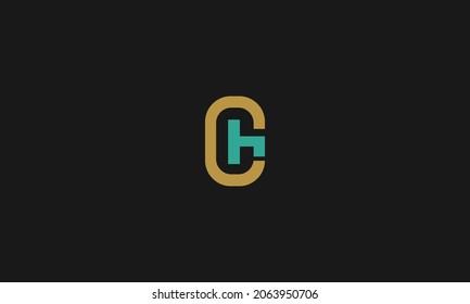 LETTERS CH LOGO DESIGN WITH NEGATIVE SPACE EFFECT FOR ILLUSTRATION USE