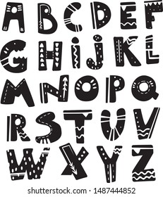 Letters. Children's alphabet in the Scandinavian style. applicable for oster and design children's