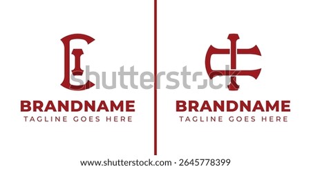Letters CI and IC Monogram Logo, suitable for business with CI or IC initials