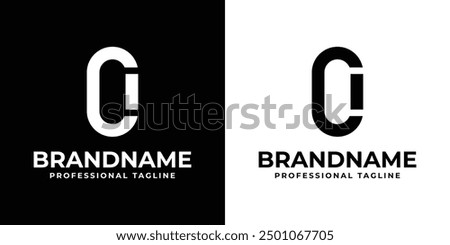 Letters CI or OI Monogram Logo Set, for any business with CI, IC, OI, or IO initials