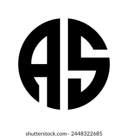 Letters AS in a Circular Logo Design