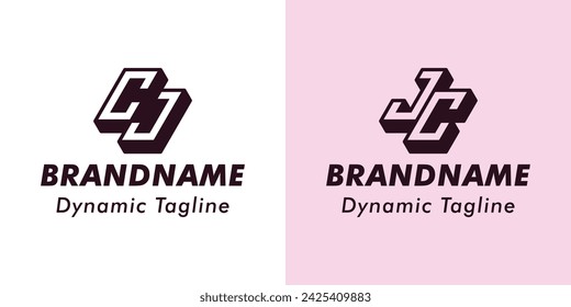 Letters CJ and JC 3D Monogram Logo, Suitable for business with CJ or JC initials