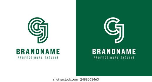 Letras CJ Monograma Logo, adecuado para cualquier negocio con iniciales JC o CJ