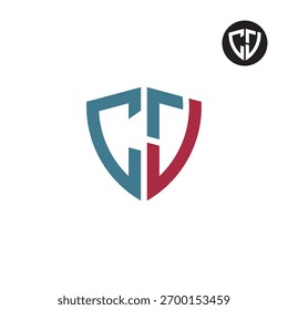 Letras CJ Shield Diseño de Logo