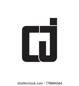 letters cj squar shape logo