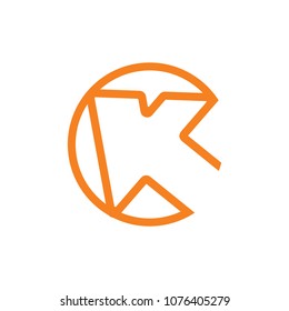 letters ck arrow lines design logo vector