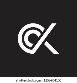 letters ck circle geometric line logo vector