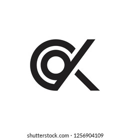 letters ck circle geometric line logo vector