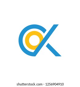 letters ck circle geometric line logo vector
