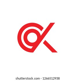 letters ck circle geometric line logo vector