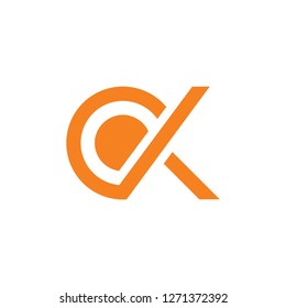 letters ck circle geometric line logo vector