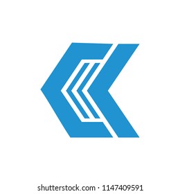 letters ck geometric arrows lines art logo vector