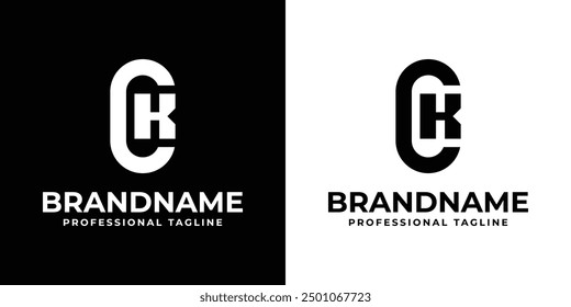 Letters CK or OK Monogram Logo Set, for any business with CK, KC, OK, or KO initials