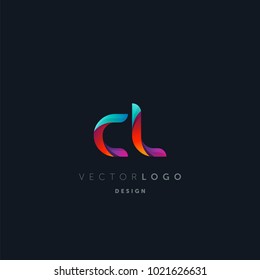 Letters CL, C&L logo, multi colour letters icon vector template.