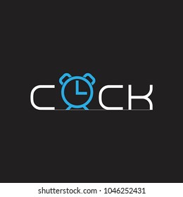 letters clock alarm night design logo
