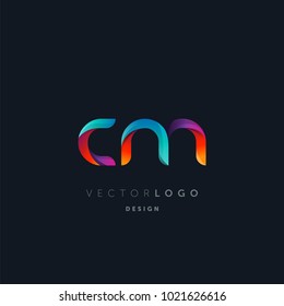 Letters CM, C&M logo, multi colour letters icon vector template.