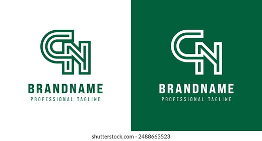 Letras CN Monogram Logo, adecuado para cualquier negocio con iniciales NC o CN