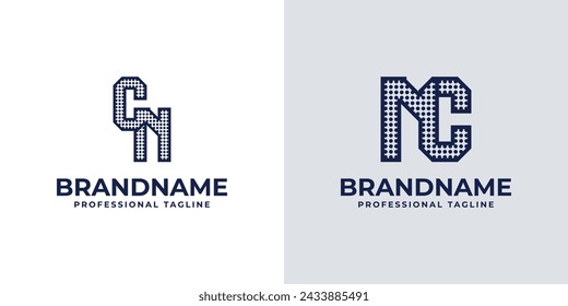Letras CN y NC Punto Monograma Logo, Adecuado para negocios con iniciales CN o NC