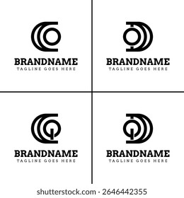 Letras CO CQ DO DQ Monogram Logo, para CO CO CQ QC DO DO DQ QD iniciales