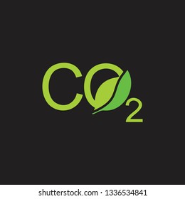 letters co2 leaf shape symbol logo vector