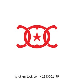 letters coc linked logo vector