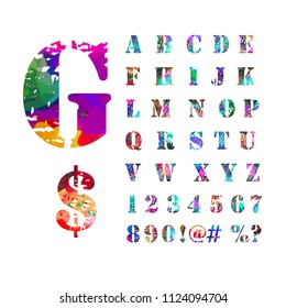 Letters colored vintage