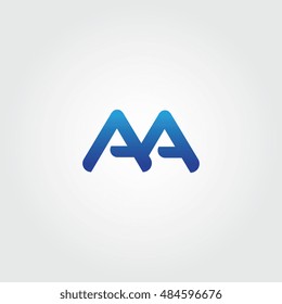 The letters A and A combined Icon Logo Templates. AA Initial Vector Design Element For Download