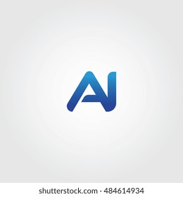 The letters A and I combined Icon Logo Templates. AI Initial Vector Design Element For Download