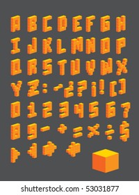 letters constructed with multiple cubes