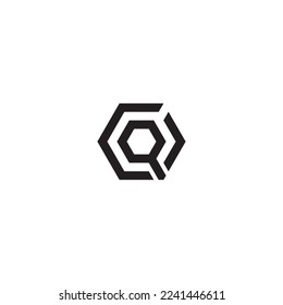 Letters COQ OCQ Hexagon Logo