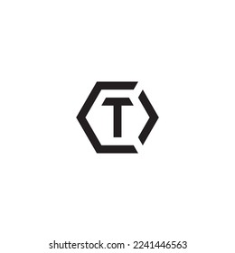 Logotipo de las letras COT OCT Hexagon