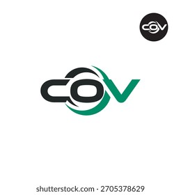 Letras COV Logotipo Iniciales Acrónimo