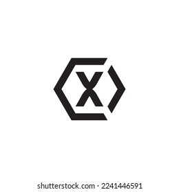 Logotipo de las letras COX OCX Hexagon