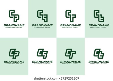 Letras CP CQ CR CT Logo Monogram Set, para PC QC RC TC iniciales