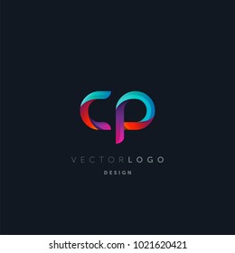 Letters CP, C&P logo, multi colour letters icon vector template.

