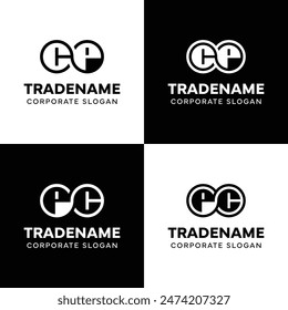 Letters CP and PC Infinity Logo, suitable for business with CP or PC related to Eternity