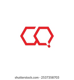 Letras CQ hexagonal simple geométrico logo Vector 