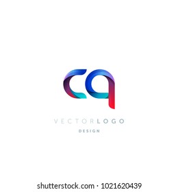 Letters CQ, C&Q logo, multi colour letters icon vector template.

