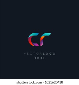 Letters CR, C&R logo, multi colour letters icon vector template.

