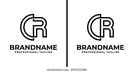 Letters CR Monogram Logo, suitable for any business with CR or RC initials