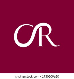 the letters CR OR. vector logo monogram alphabet minimalist design