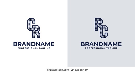 Letters CR and RC Dot Monogram Logo, Suitable for business with CR or RC initials