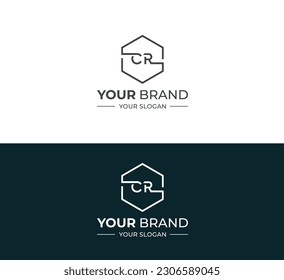 Letters CR, RC joint logo icon vector element.